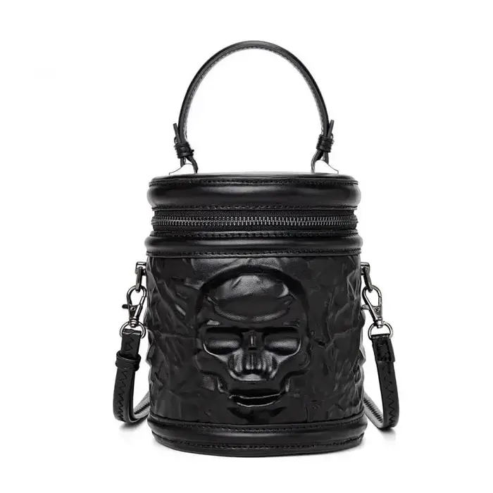 Sac à bandoulière squelette gothique Punk Vintage en cuir PU
