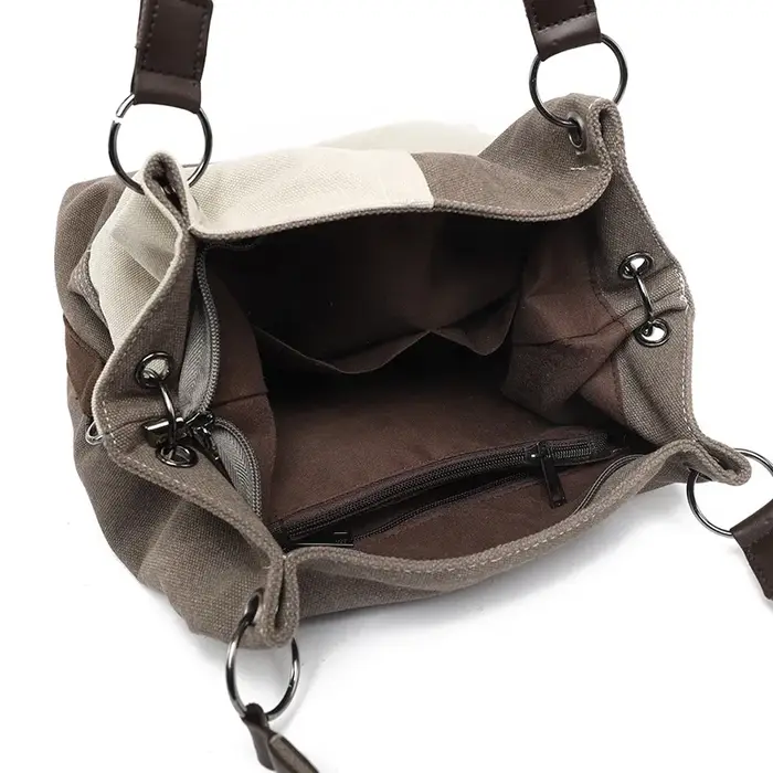 Sac fourre-tout rétro en toile pour femme