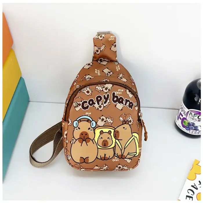 Sac à bandoulière Capybara mignon en Nylon, sac de poitrine Animal de dessin animé, sac à bandoulièr