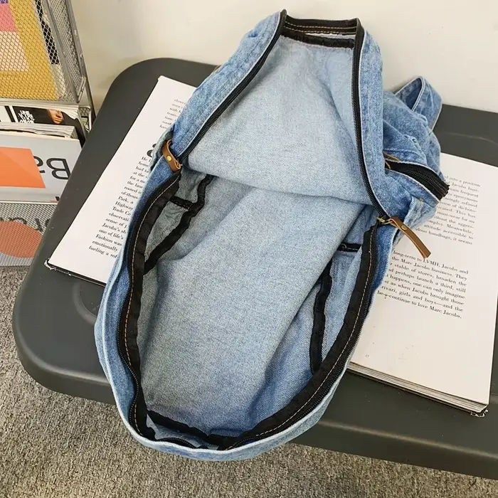 Denim mode sacs à dos pour l'école tendance étudiant jean sac Multi poches grande capacité sac à dos Mochila De Escola Feminina 2023
