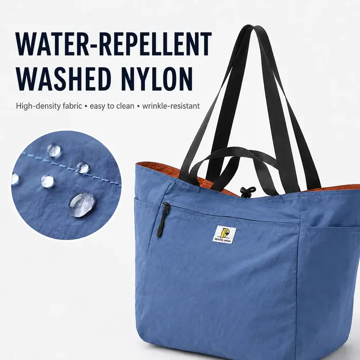 Sac fourre-tout en nylon lavé pour femmes