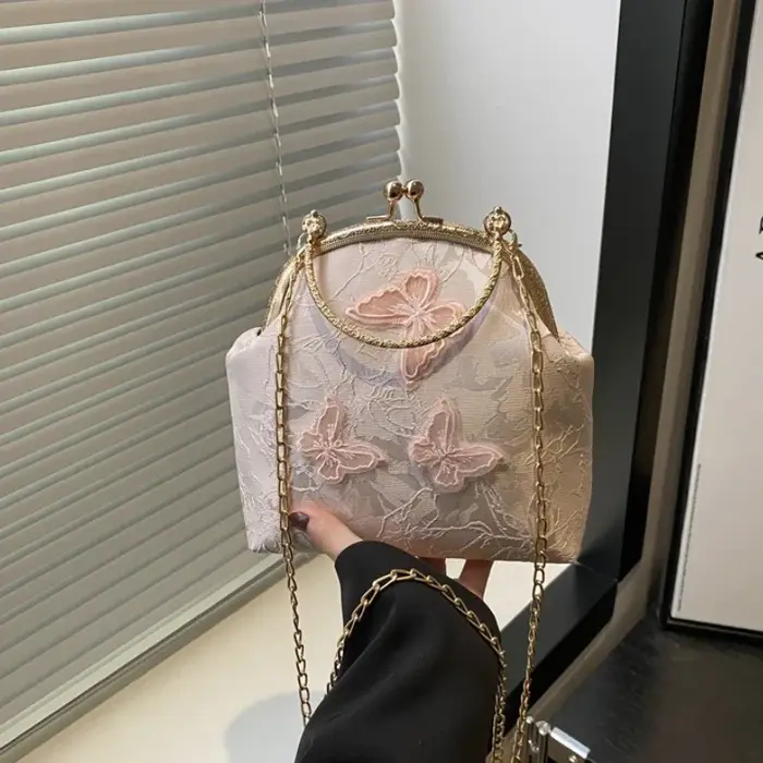 Papillon broderie dîner fête dames chaîne sac à bandoulière élégant Simple femme sacs à main Style chinois femmes
