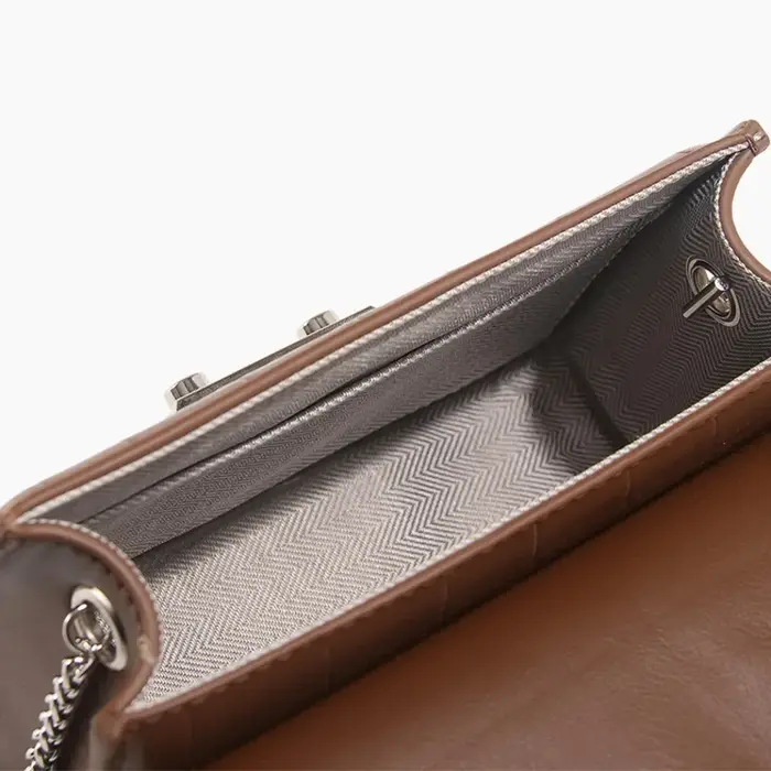 Sac carré élégant rétro à motif crocodile