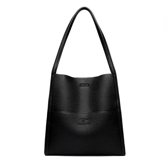 Sac à bandoulière en cuir véritable pour femme, sac à main 3 couches, sac fourre-tout initié, sac à 