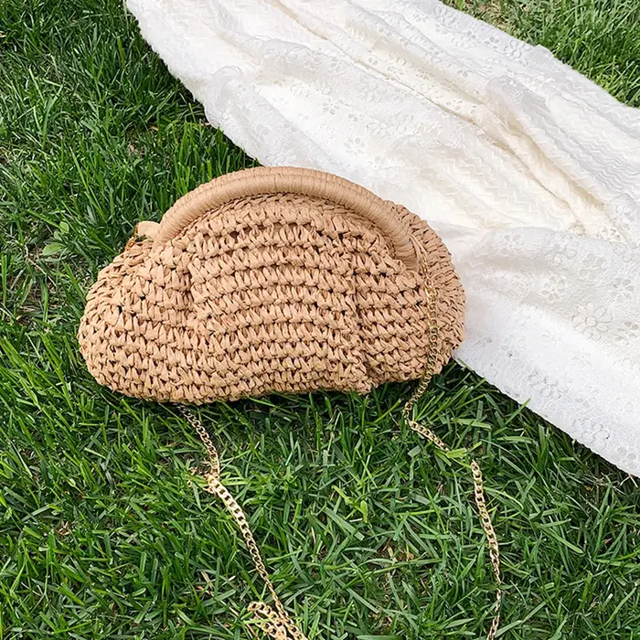 JOStrap-Sac à Main Tissé en Paille pour Femme