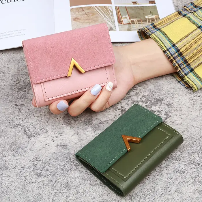 Portefeuille en cuir pour femmes avec fermeture éclair