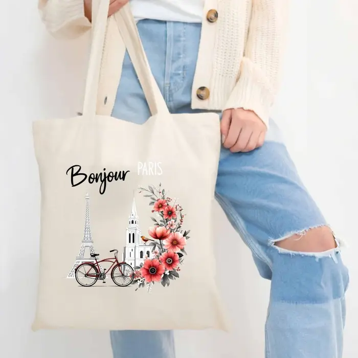 Sac fourre-tout en toile crème