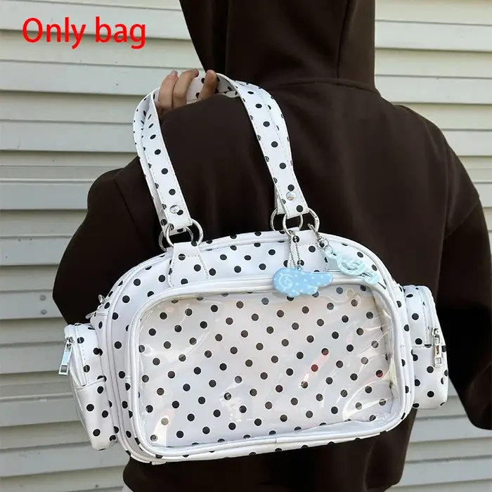 Sac Boston à pois avec fenêtre transparente