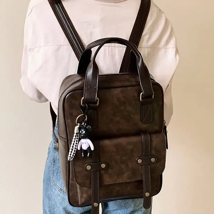 Sac à dos en cuir de haute qualité pour adolescents