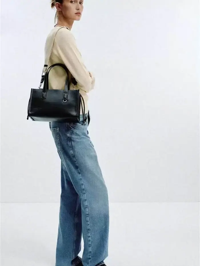Sac fourre-tout JIAERDI beige à blocs de couleur pour femme
