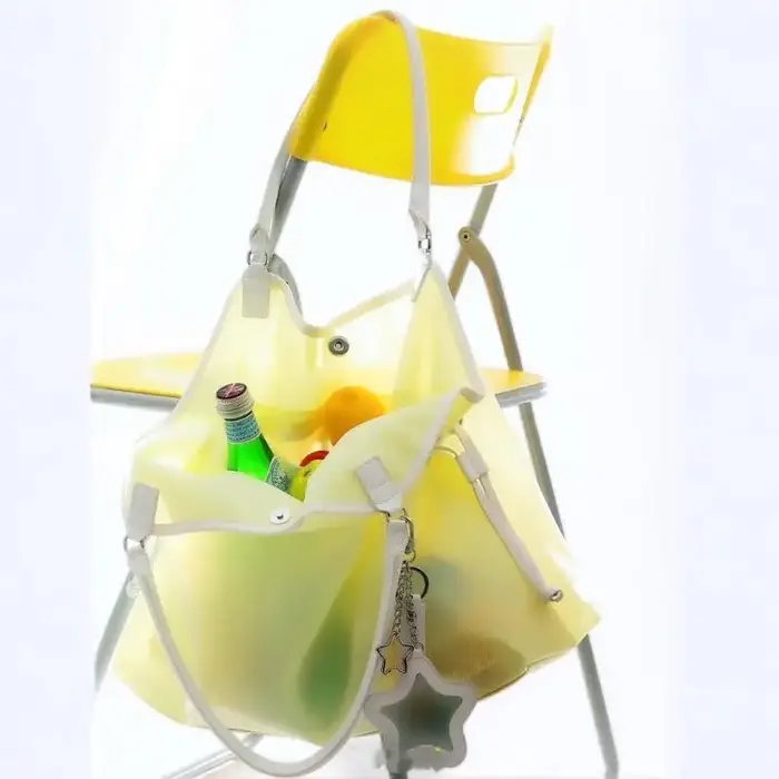 Sac à main transparent en PVC couleur bonbon