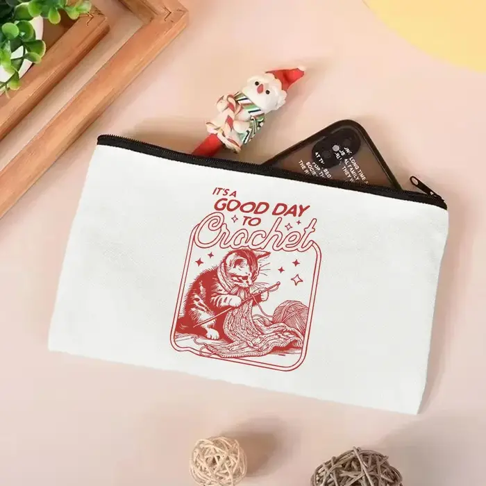 Its A Good Day to Crochet Cat Tote Bag, Booktrovert Tote Bag, PleBag, Booktrovert, PleLover Bag, Can
