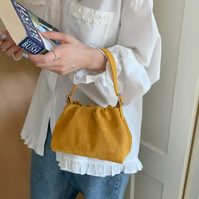 Sac à main rétro en daim pour femme