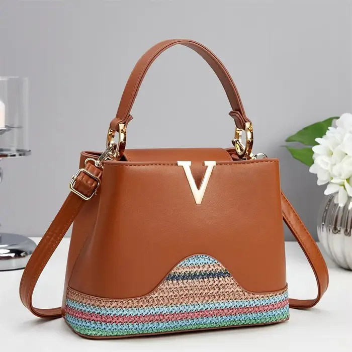 Sac à bandoulière en cuir pour femmes, sac à main de luxe de styliste, monogramme imprimé, sac à ban