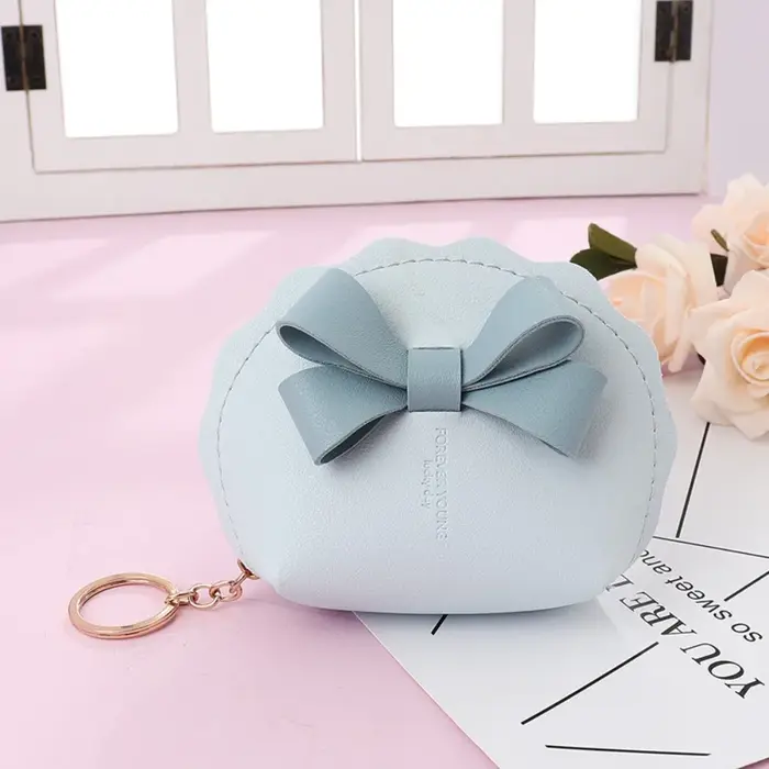 Mini Portefeuille Coréen Tendance pour Filles, Sac Mignon à Nœud Esthétique pour Femmes, Porte-Monna