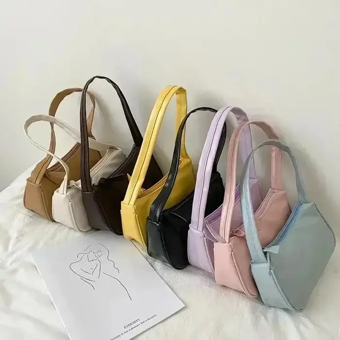 Joli nouveau 1 pièces sac à bandoulière tendance sous les bras sac à main polyvalent Niche couleur unie sac de
