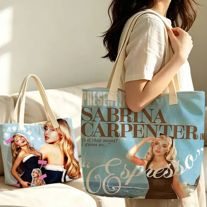 Sac fourre-tout S-Sabrina C-Carpenter Singer, sac à bandoulière de grande capacité, sac à main décontracté pour femme pour le travail, l'école et le shopping