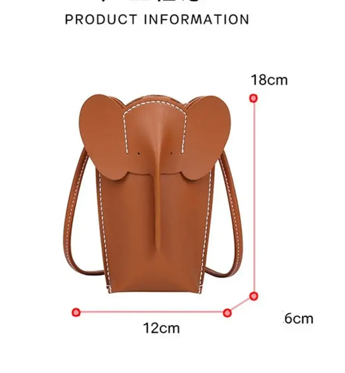 Sac à main Design éléphant pour femme – Un mini sac à bandoulière de style d'été à la mode pour dames. Parfait pour les femmes. Une laine exquise
