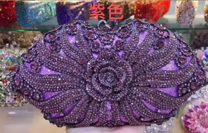 Sac de dîner en métal et diamant pour robe de Banquet pour dames, sac de maquillage à main entièreme