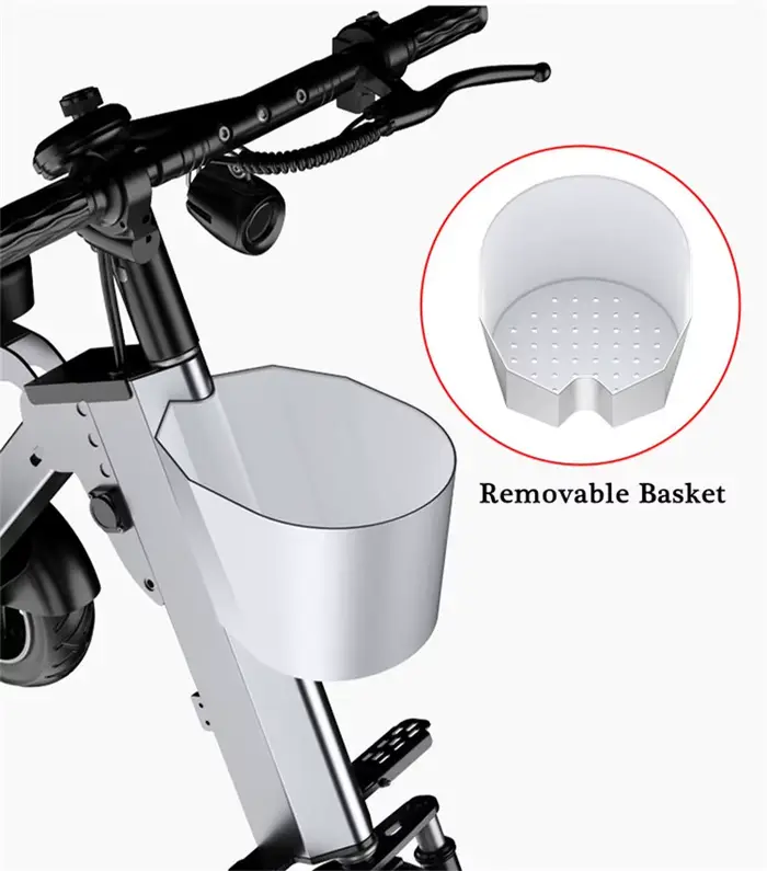Mini tricycle électrique pour adulte, pliable, avec panier, 36V, 450W, 4 roues, léger, voyage, avec siège, pour femme