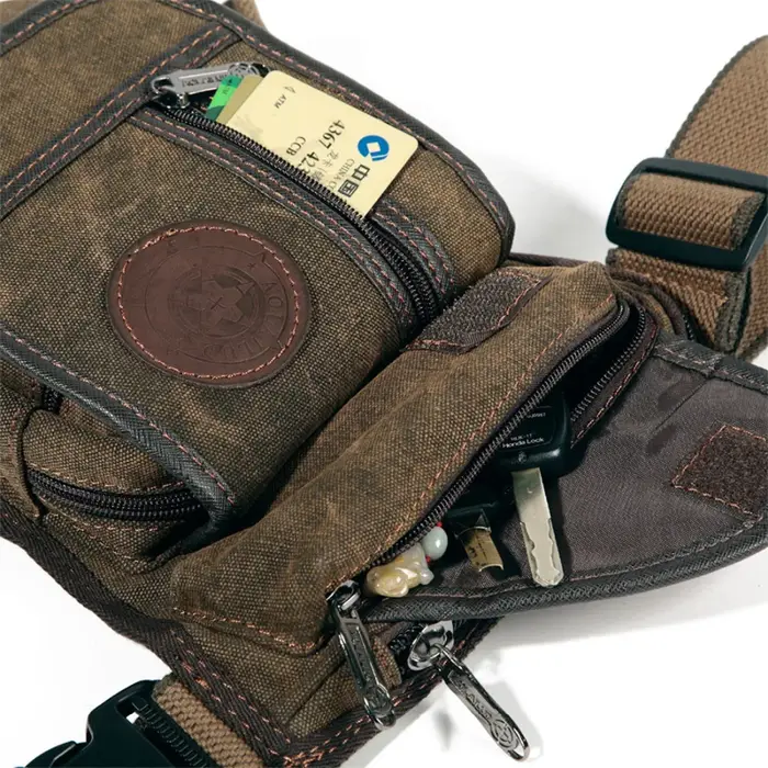 Hommes goutte jambe sac taille Fanny Pack moto cavalier tactique militaire messager bandoulière Sports de plein air mâle ceinture hanche Bum sacs