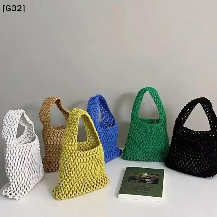 Sac à main tricoté ajouré fait main
