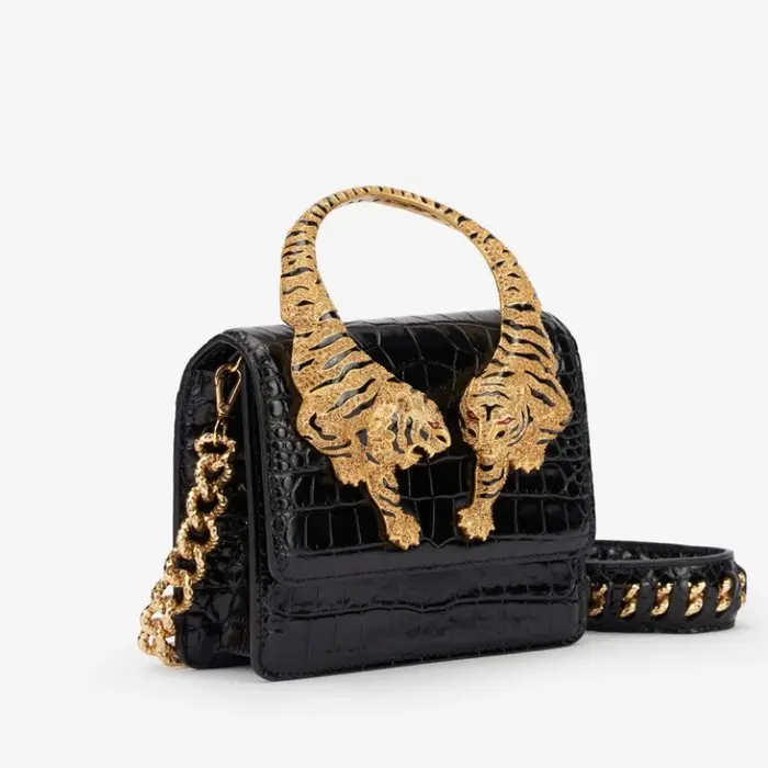 Sac à main Roar Croc en cuir véritable effet écaille de crocodile pour femme