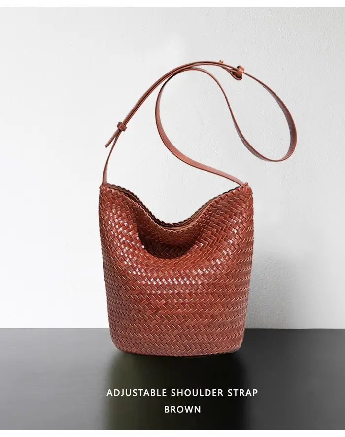 Sac à main de luxe pour femme, nouveau sac en cuir véritable tissé à la main haut de gamme, grande c