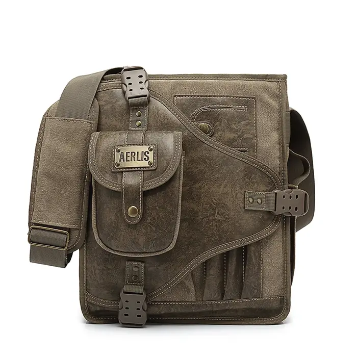 Sac à main en toile avec fermeture éclair pour homme