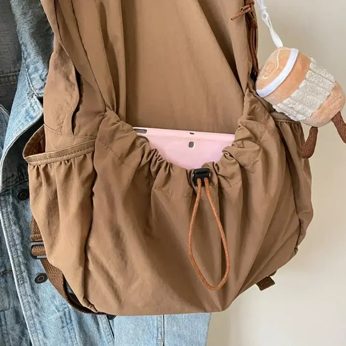 2025 sac à dos décontracté femmes grande capacité mode Junior lycée étudiant pli cartable sac en tissu coréen voyage sac à dos