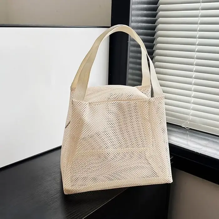 Sac de plage décontracté en maille avec poignée