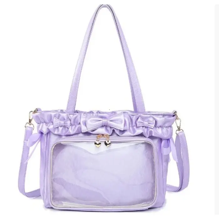 Sacs Lolita pour femmes, sacs Ita en PU avec fenêtre transparente, sac bandoulière DIY pour badges a