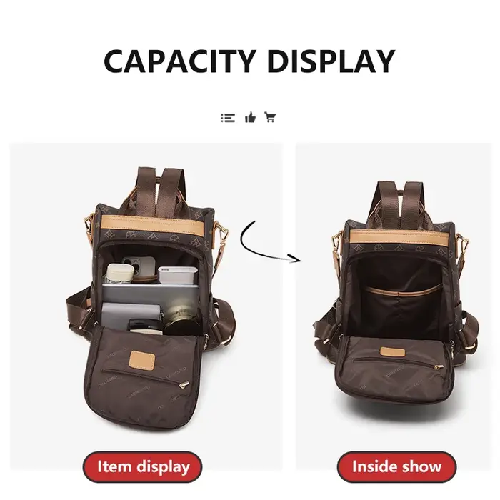 LAORENTOU sac à dos femme PVC cuir sac d'école décontracté 2025 hiver grande capacité sac de trajet haute qualité sac antivol