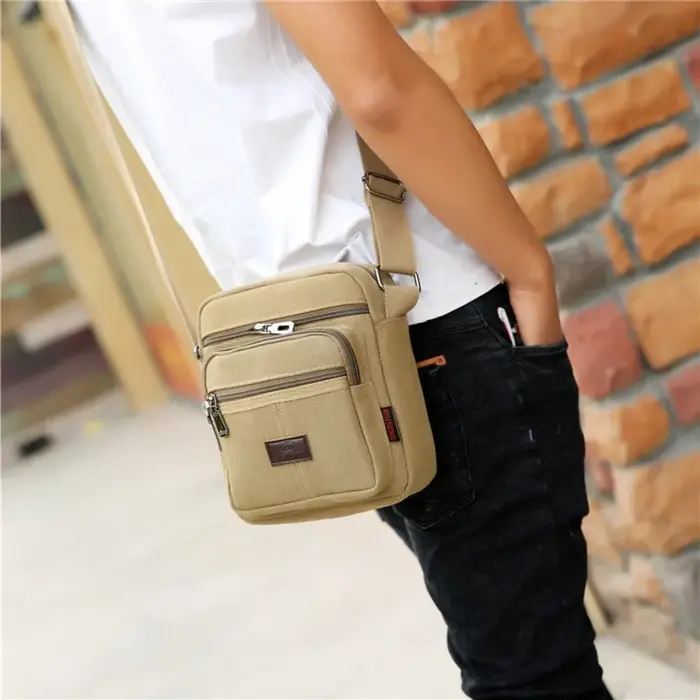 Sac à bandoulière rétro en toile pour hommes