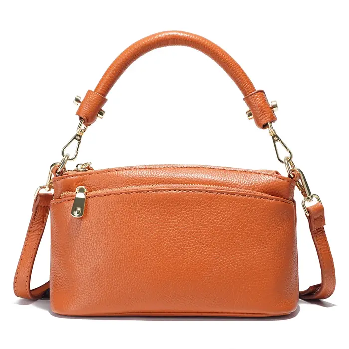 Zency femmes bleu rouge Sac souple en cuir véritable fermeture éclair