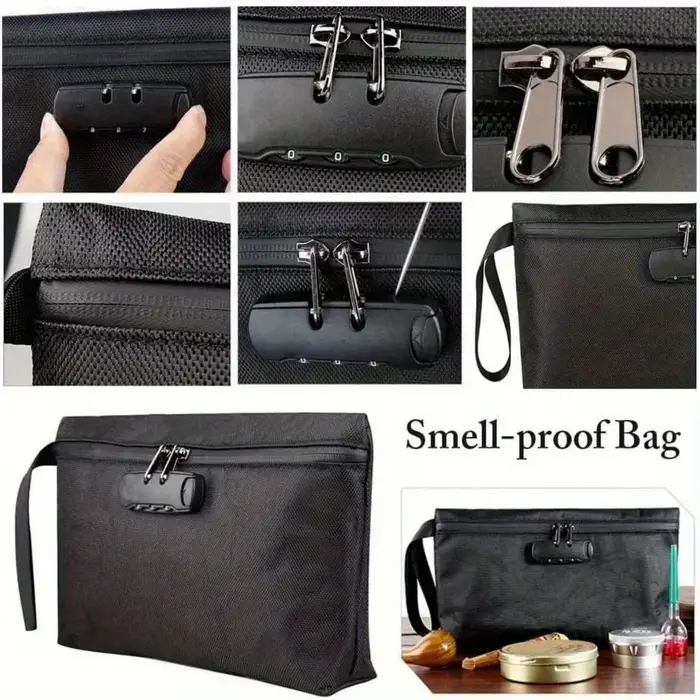 Pochette anti-odeur avec sac de rangement combiné et facile pour les voyages et les utilisations à la maison