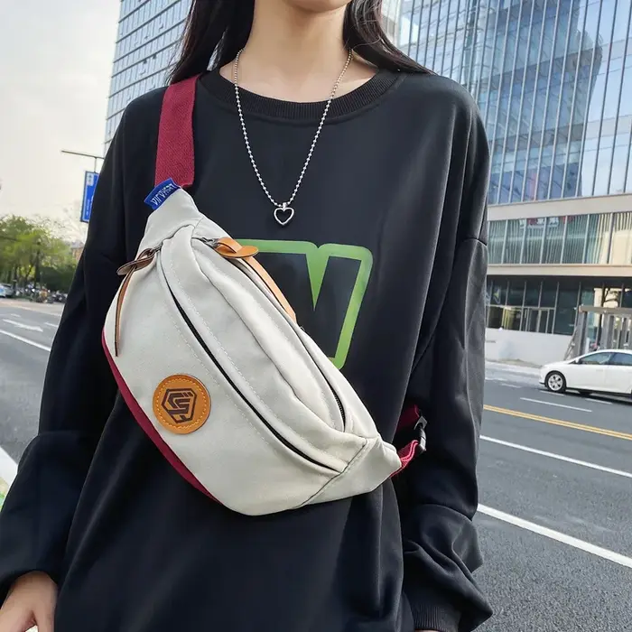 Sac de poitrine mode décontracté polyvalent sac à bandoulière multi fonctionnel grande capacité sac de taille de sport