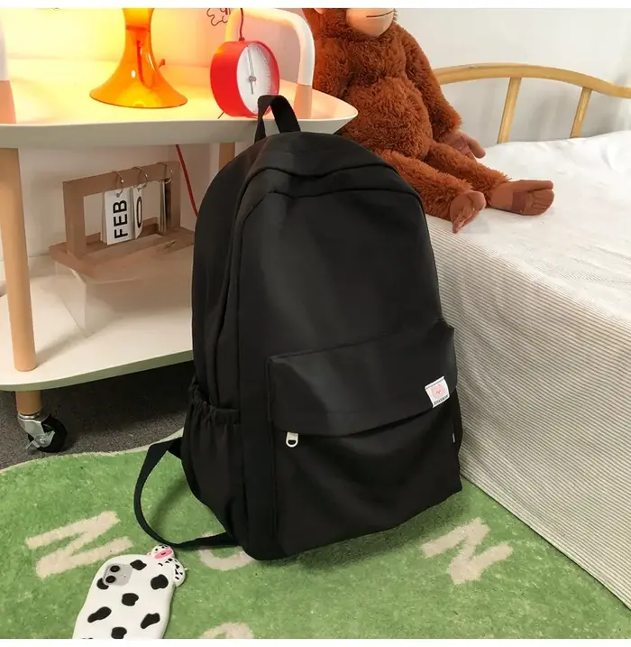Doux doux fille couleur unie grande capacité étudiant sac à dos nouveau style pour hommes et femmes étudiants simple à la mode