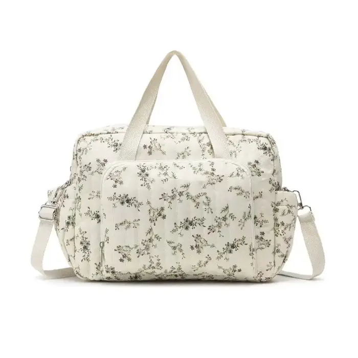 Sac à langer matelassé en coton, durable, léger, grande capacité, doux au toucher, sac à bandoulière