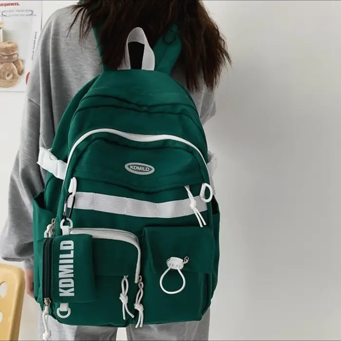 Sac à Dos en Toile à Fermeture Éclair de Grande Capacité, Cartable de Voyage pour Ordinateur, pour Jeune Étudiante et Homme