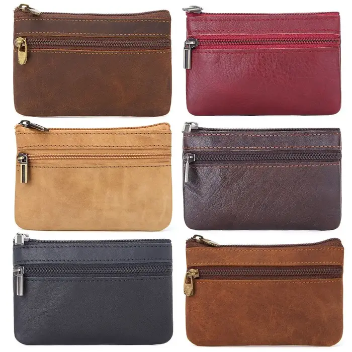 Mini Portefeuille en Cuir de Vachette Crazy Horse pour Femme