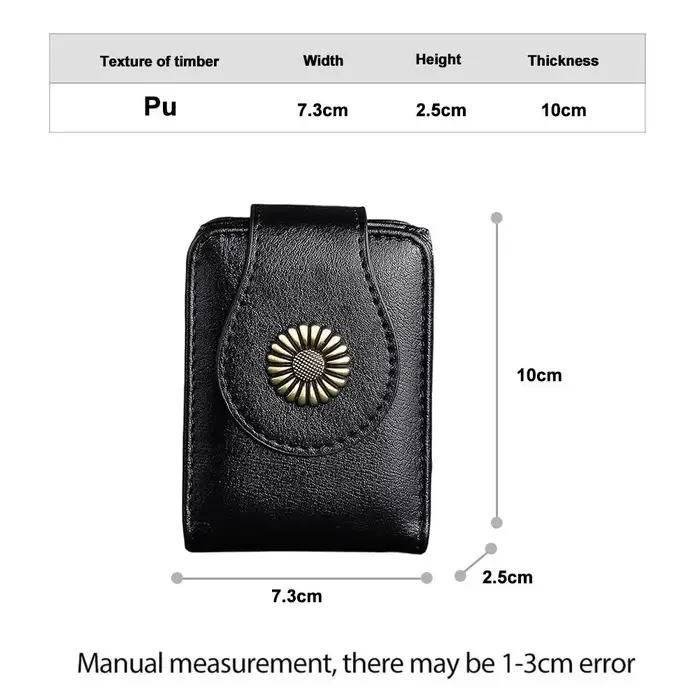 Mini trousse à cosmétiques avec miroir en cuir PU