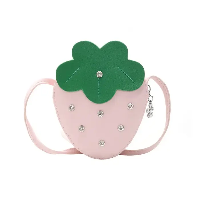 1 pièces enfants petit sac fraise sac à bandoulière mignon petite fille zéro portefeuille polyvalent