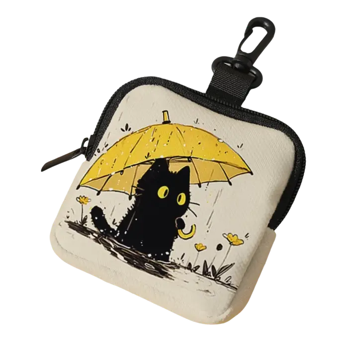 Nouveau Mini porte-monnaie chat imprimé léger écouteur sac Portable en cuir artificiel fermeture éclair sac de rangement amis cadeau