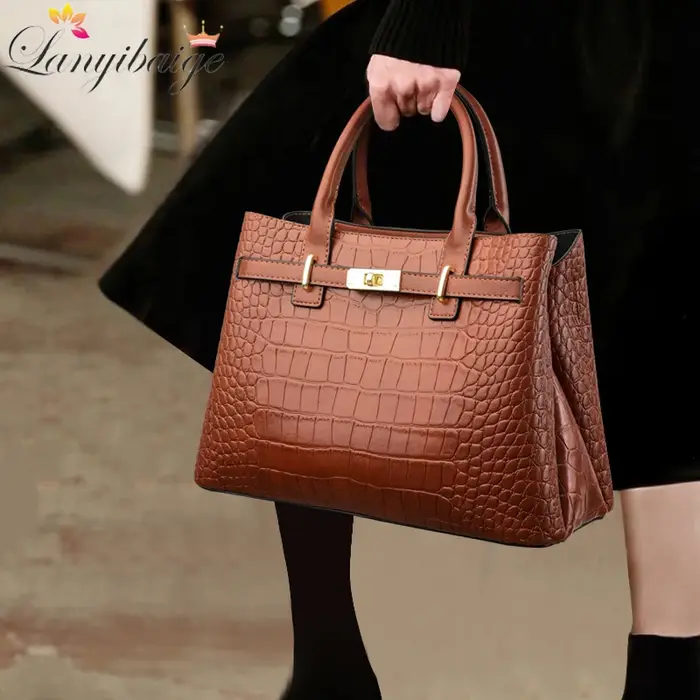 Célèbre marque dames sacs à main de haute qualité Crocodile rayure trois