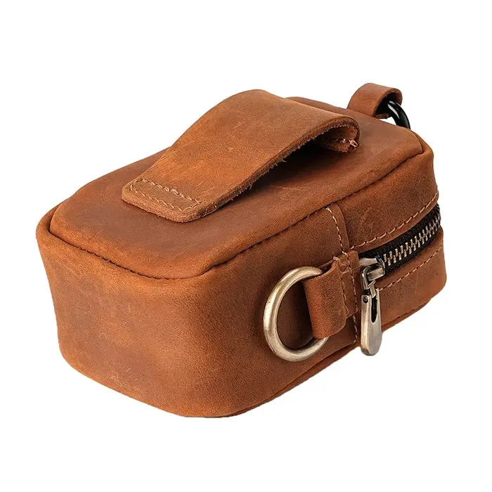 Sac en cuir avec fermeture éclair