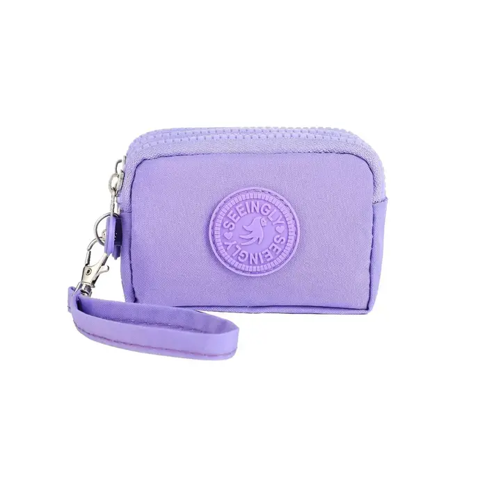 Mini porte-monnaie en nylon, porte-clés, portefeuilles pour femmes, fermeture éclair, étanche, porta