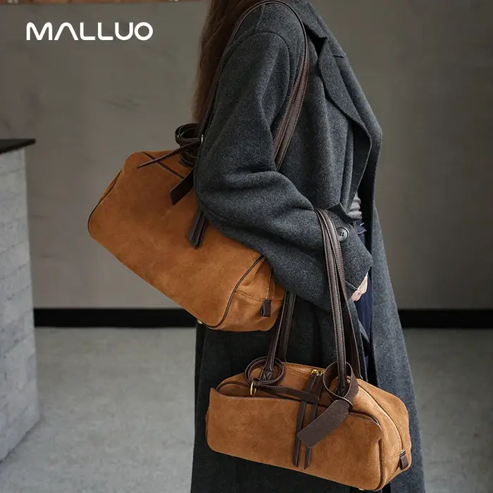 Dames décontracté doux daim peau de vache sacs à main femmes givré en cuir de vache sac à bandoulièr