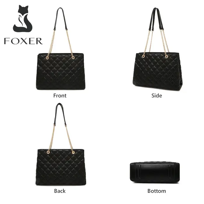 FOXER femmes mode matelassé sac à bandoulière femme classique sous les bras sac Vintage dame Simple