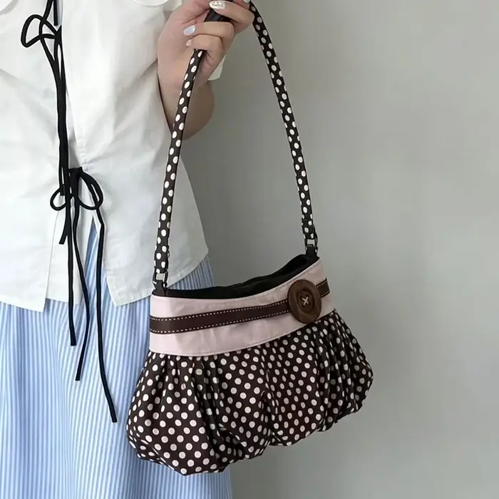 Sac fourre-tout à pois pour femme